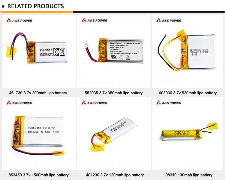 803035 Lithium Polymer Batteries Cell 800mAh OEM Supported for Bluetooth Headset