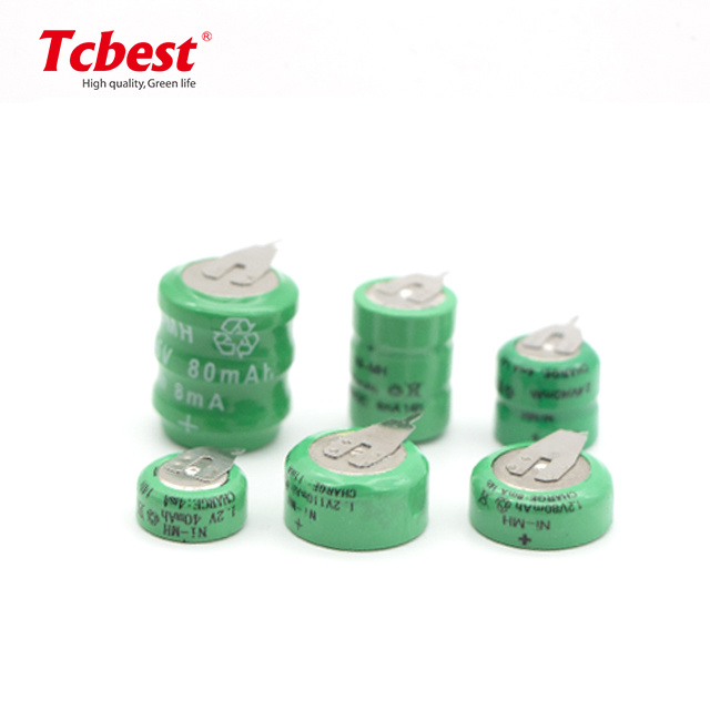 3.6V 110mAh Button Cell Battery Pack OEM Customized NiMH Rechargeable Ni-MH Battery