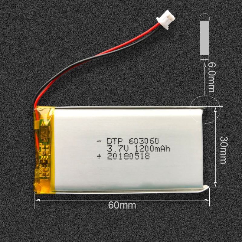 Dtp 603060 3.7V 1200mAh Polymer Li Ion Thin Battery