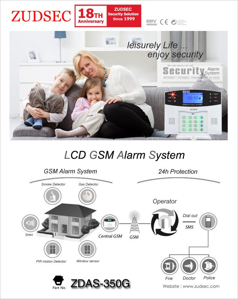 Wireless Security Burglar Home Intruder Anti-Theft GSM Alarm System