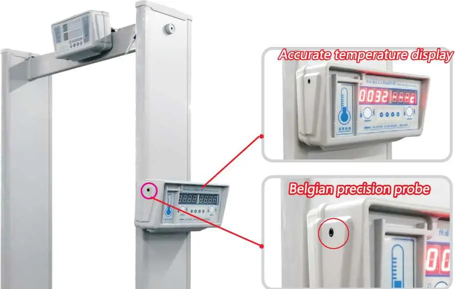 High Stability Non-Contact Walk Through Body Temperature Scanner Vertical Temperature Detection Column