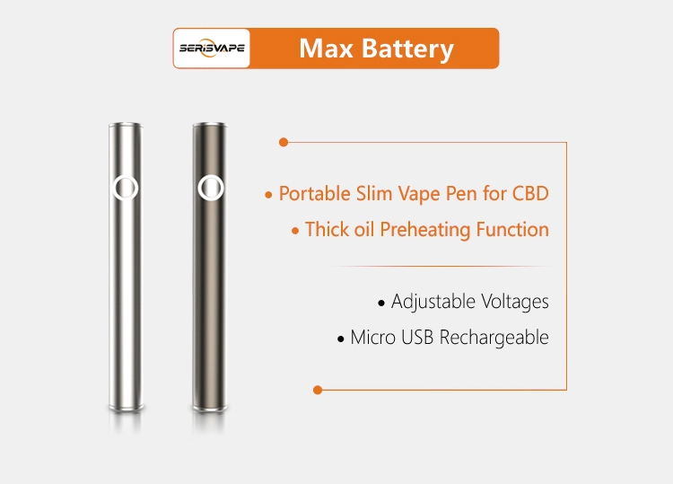 Hottest Amazon 380mAh Max Cbd Vape Pen Battery