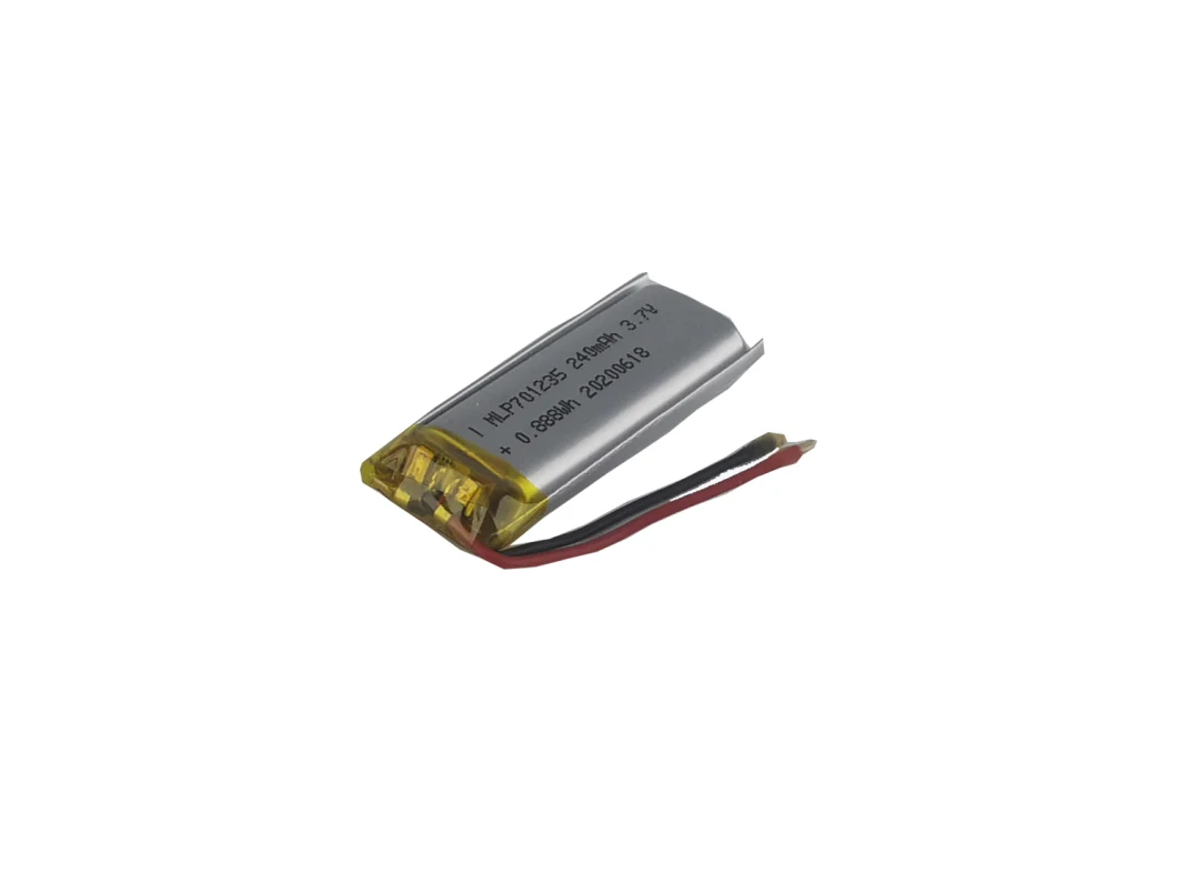 Rechargeable 240mAh Mlp701235 Lithium Ion Polymer Battery Lipo Lithium Battery with PCM High Quality