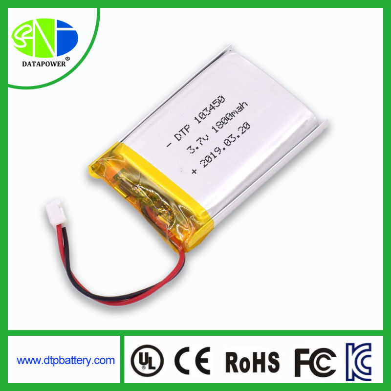 High Quality Li Ion Polymer Battery 103450 3.7V 1800mAh Lipo Battery