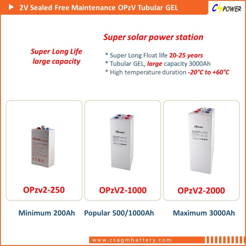 Cspower Battery Chinese Best Battery Tubular Solar Gel Battery Opzv 350ah 2V Wholesale Price