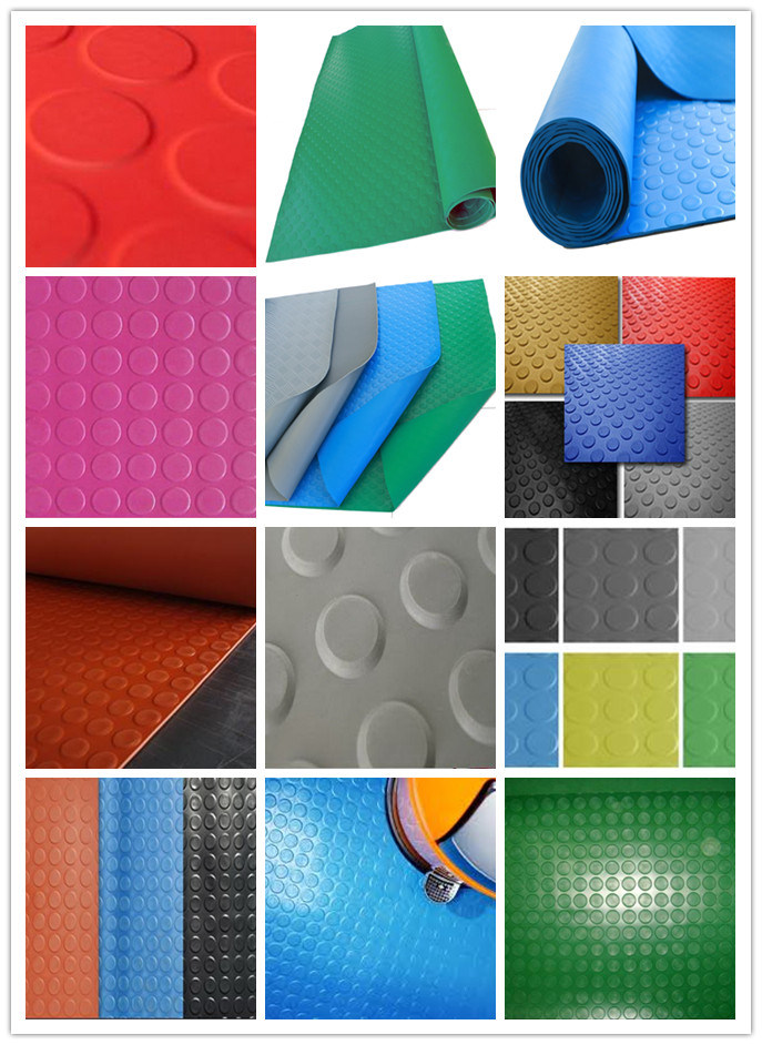 Anti-Slip Gray Guiding Rubber Passway Coin Stud Mat