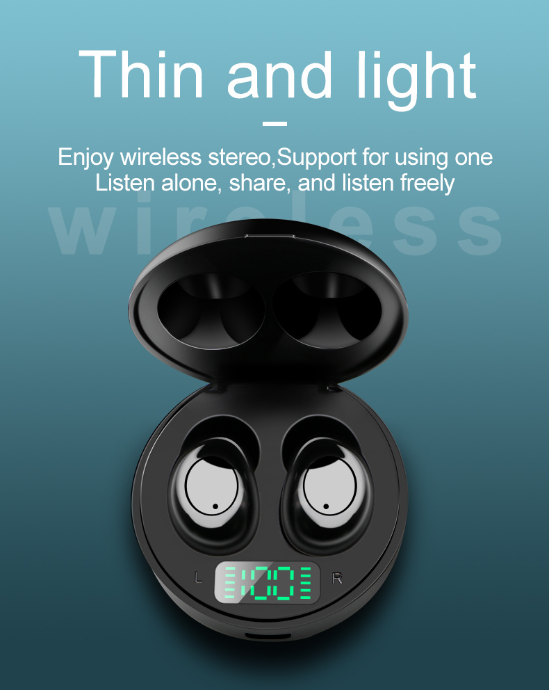 Tws-J1 Bluetooth Earphone Stereo Mini Wireless Bluetooth 5.0 Headset with Mic