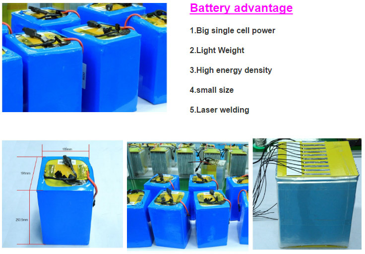 Lithium Polymer LiFePO4 Battery 72V 40ah Car Battery Packs