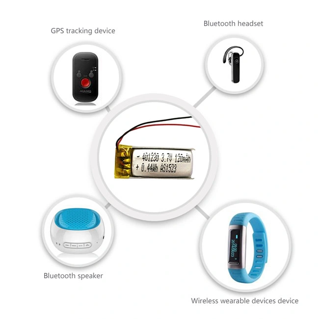 Un38.3 Certified 401235 Bluetooth Headset Battery Smallest 3.7V 130mAh Lipo Battery