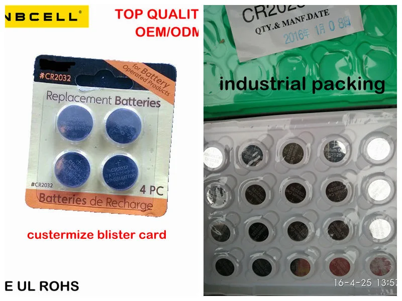 3V Cr2032 Lithium Button Cell Battery (CR2025/CR2016/CR2430/CR2450)