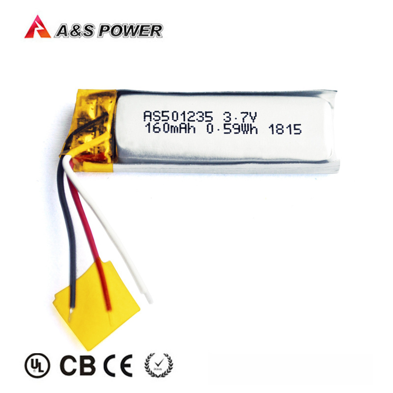Lithium Polymer Battery 3.7V 501235 160mAh with Bis Approved Battery