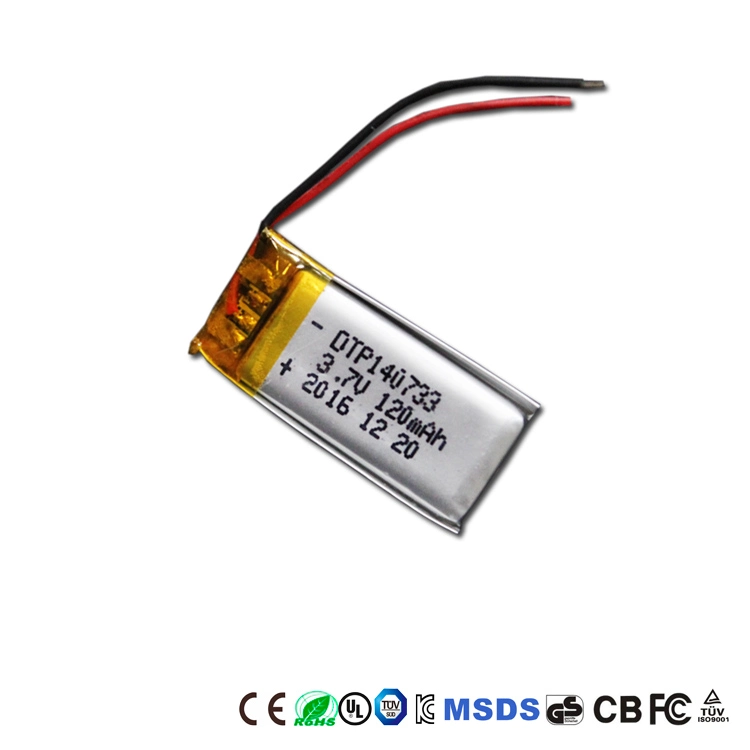 High Quality Lithium Polymer Battery 140733 3.7V 120mAh Bluetooth Headset Battery