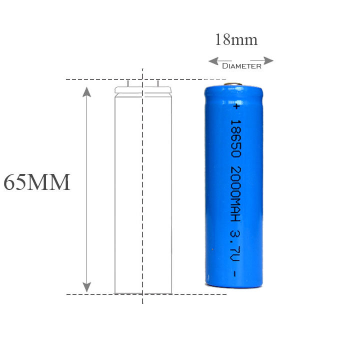 18650 Cylindrical Battery 3.7V 2000mAh Lithium Ion Polymer Battery