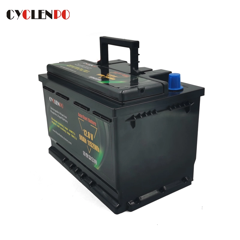 Long Service LiFePO4 Lithium Ion Car Battery 12V 90ah 700CCA Cranking Battery Pack