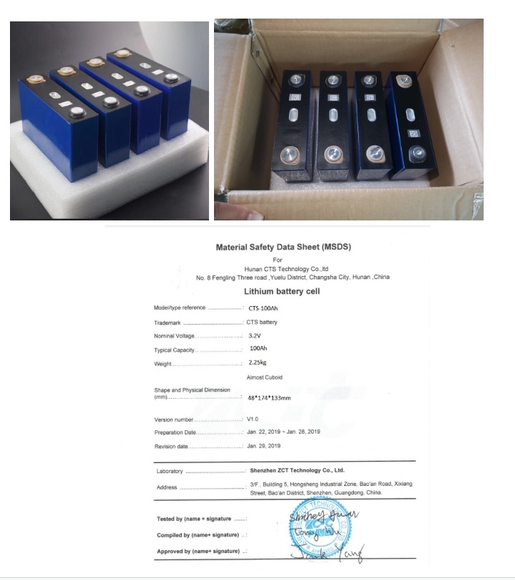 Lithium Iron Phosphate 3.2V 100ah Lithium LiFePO4 Battery Cell