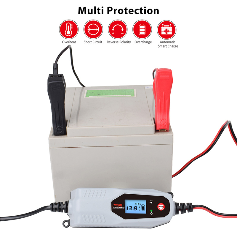 12V 1.5AMP Automatic Battery Charger for Li-ion, Lipo or LiFePO4 Lithium Ion Batteries