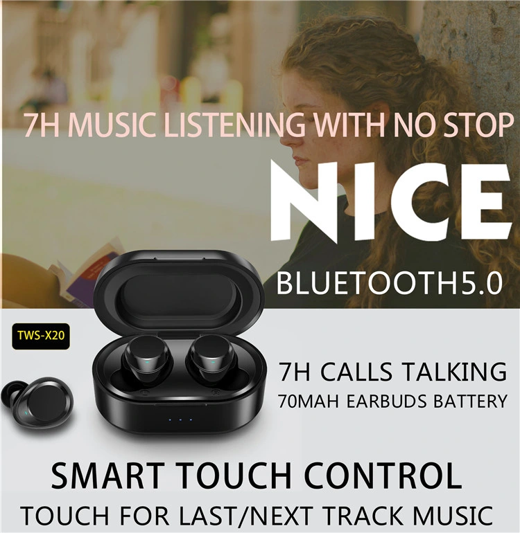 Mini Tws OEM in Ear Tws X20 Earbuds Stereo Headphones Twins Wireless Earphones with Mic