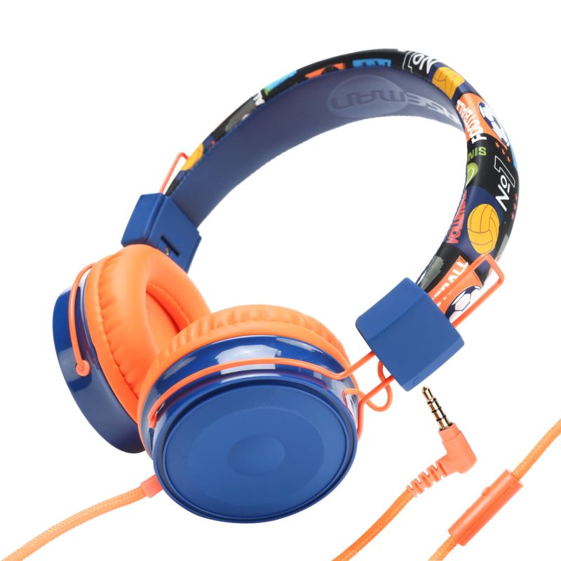 Global Crown High Quality Stereo Bass Foldable Portable Kids Music Headphones with Microphone