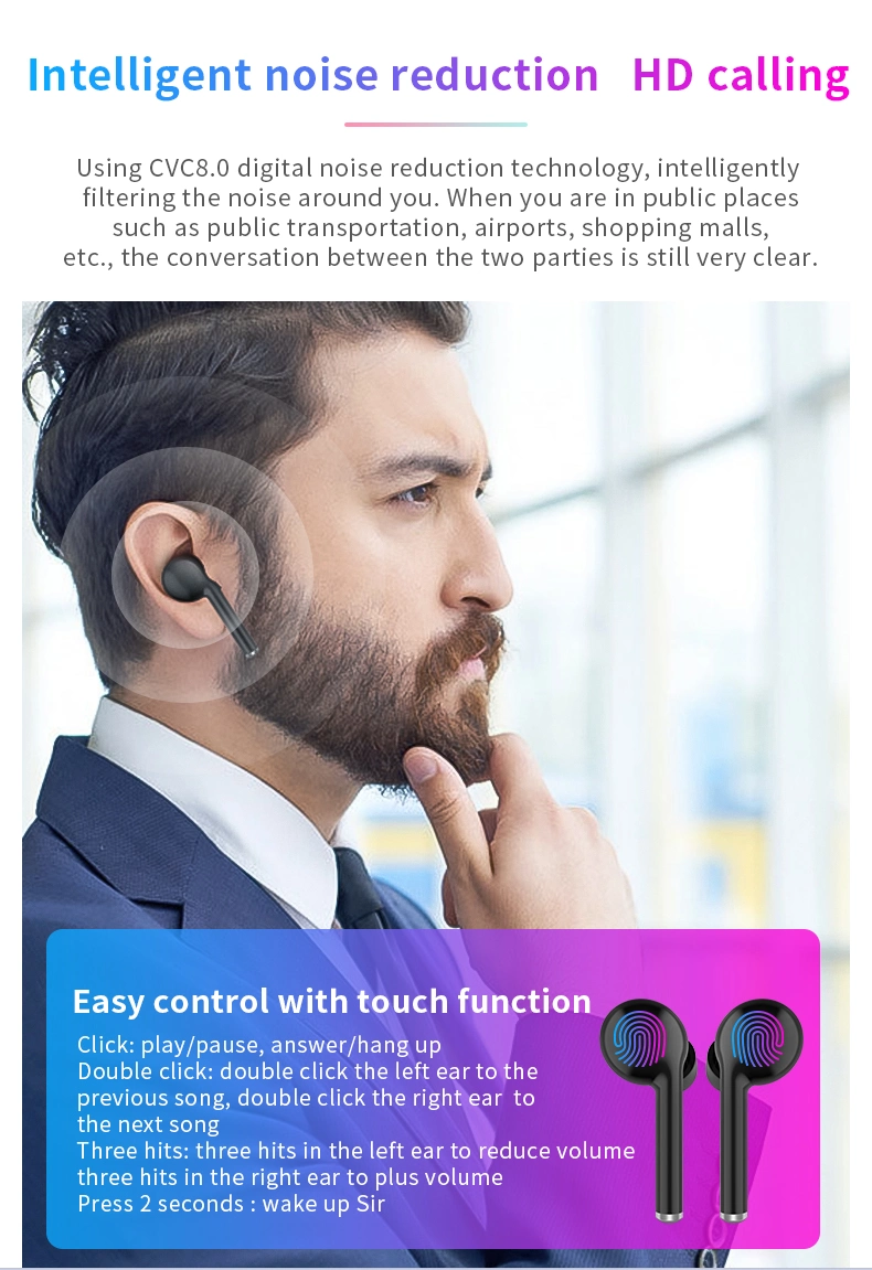 Headset Best Tws 5.0 HiFi Sound Quality Earphones Headphones True Stereo Wireless Earbuds Tw40 Tw50