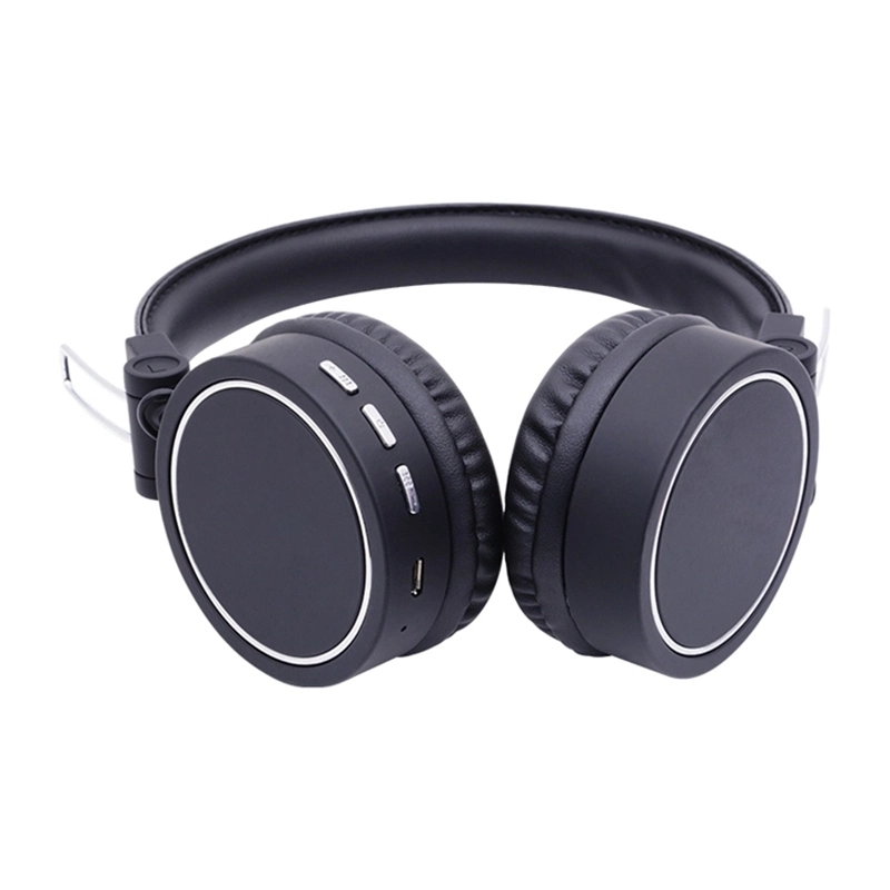 Lightweight Stereo Wireless Headset for Travel Work TV PC Cellphone Black Wireless on-Ear Headphones