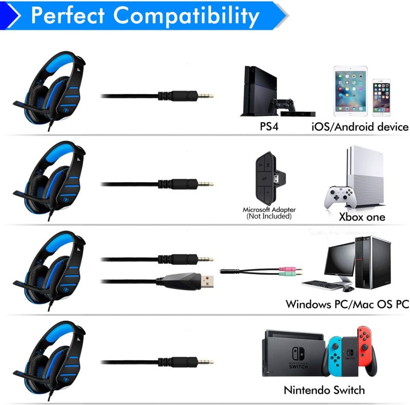 Professional 3.5mm PC Gaming Mic Headset for Game Headphone