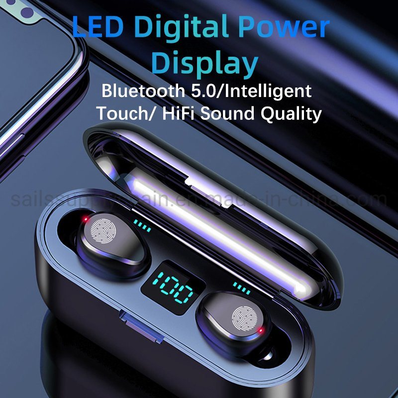 F9 Blue Tooth Earphones with 2200mAh Power Bank