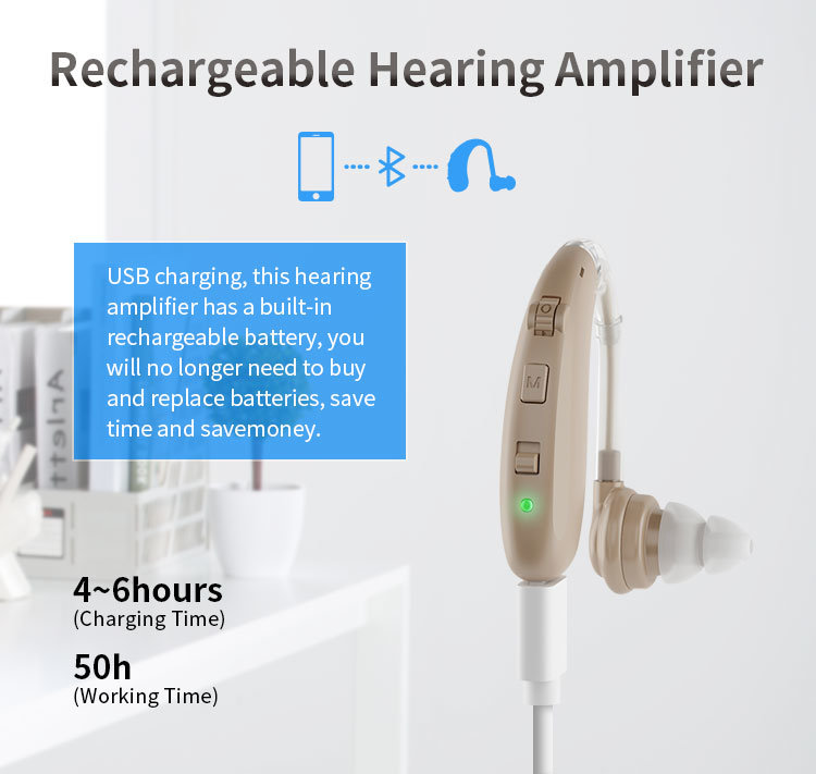 A-360 Bluetooth Analog Bte Hearing Aid Amplifier for Hearing Loss