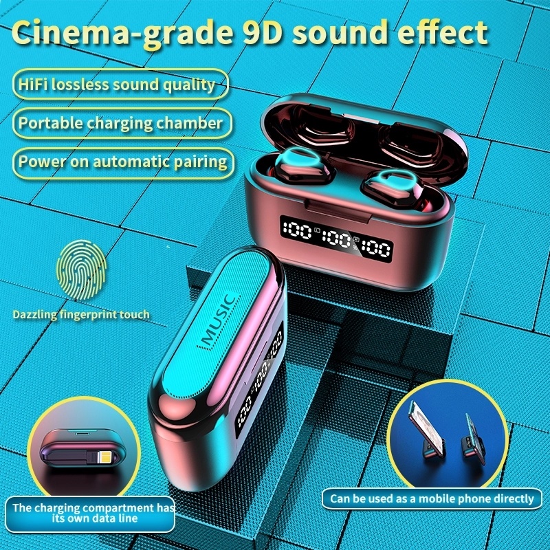 Portable Headset Wireless Earbuds Waterproof Wireless Headphone