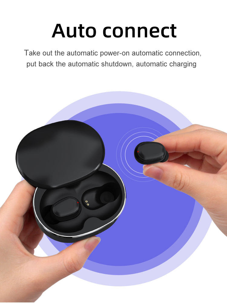 M3 New Bluetooth Headset True Wireless Earphones Black Pods