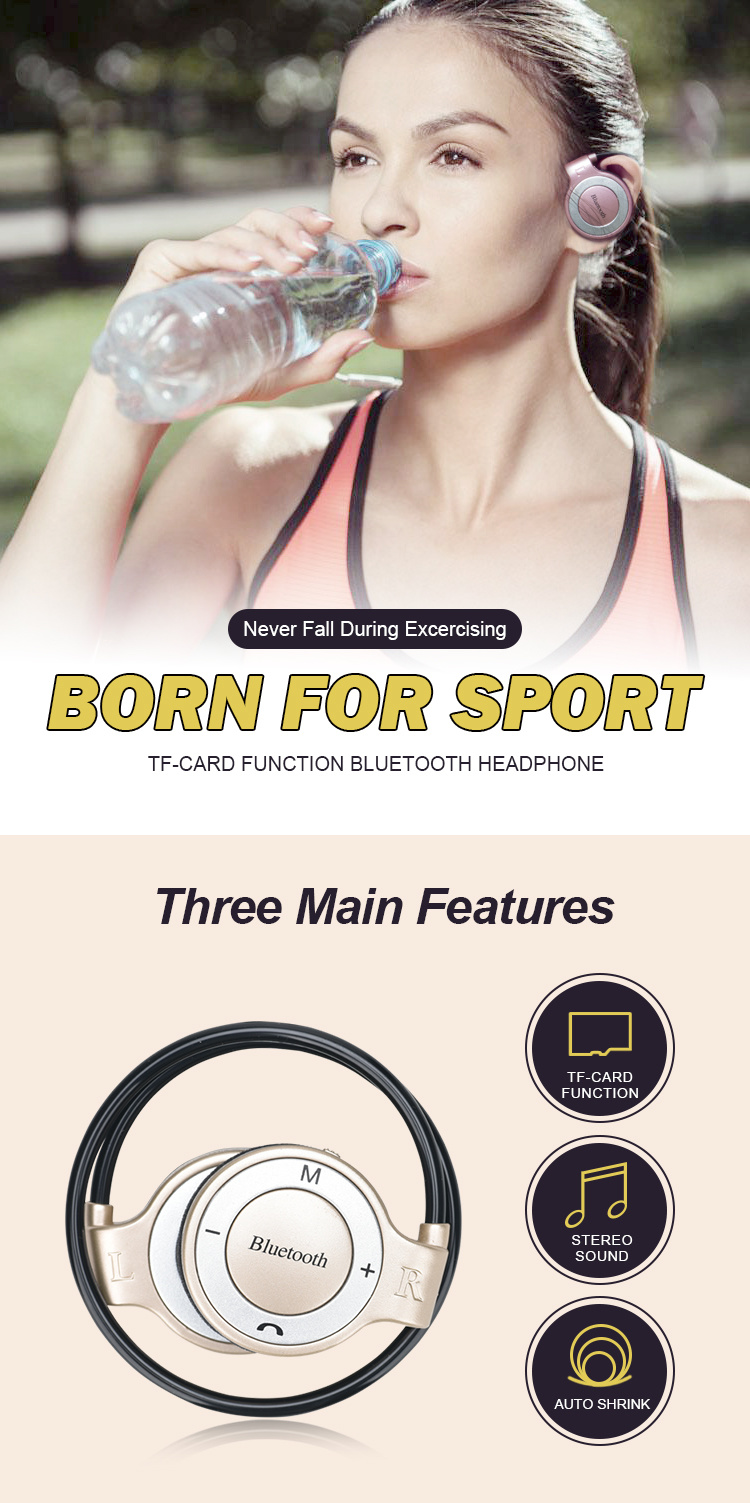 Mobile Headphones Wireless Bluetooth Earphone Sport Headset