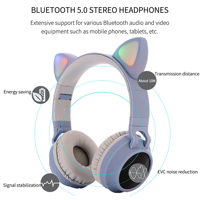 Wholesale Beats Handsfree Noise Cancelling Stereo Gaming Cat Ear Wireless Bluetooth Earphone Headphones with Microphone