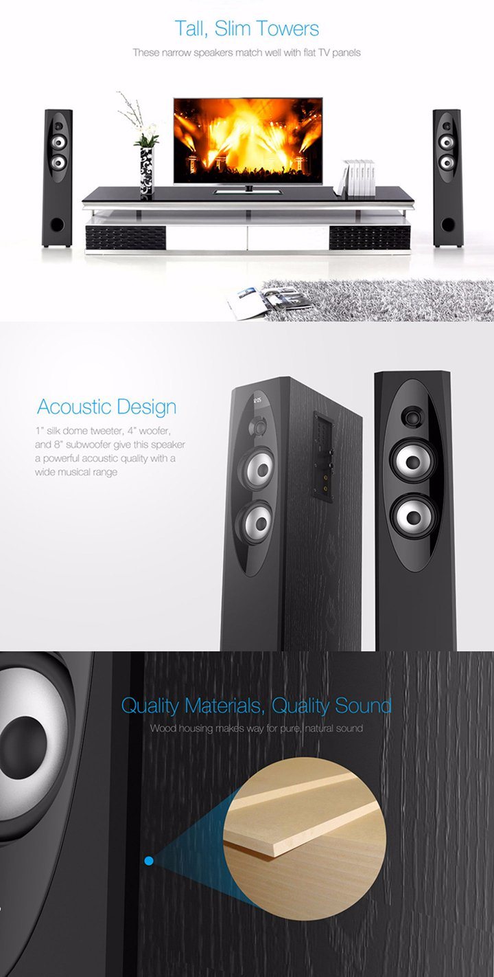 T60X Home Theater Floor-Standing TV Bluetooth Speaker Remote 2.0 Tower