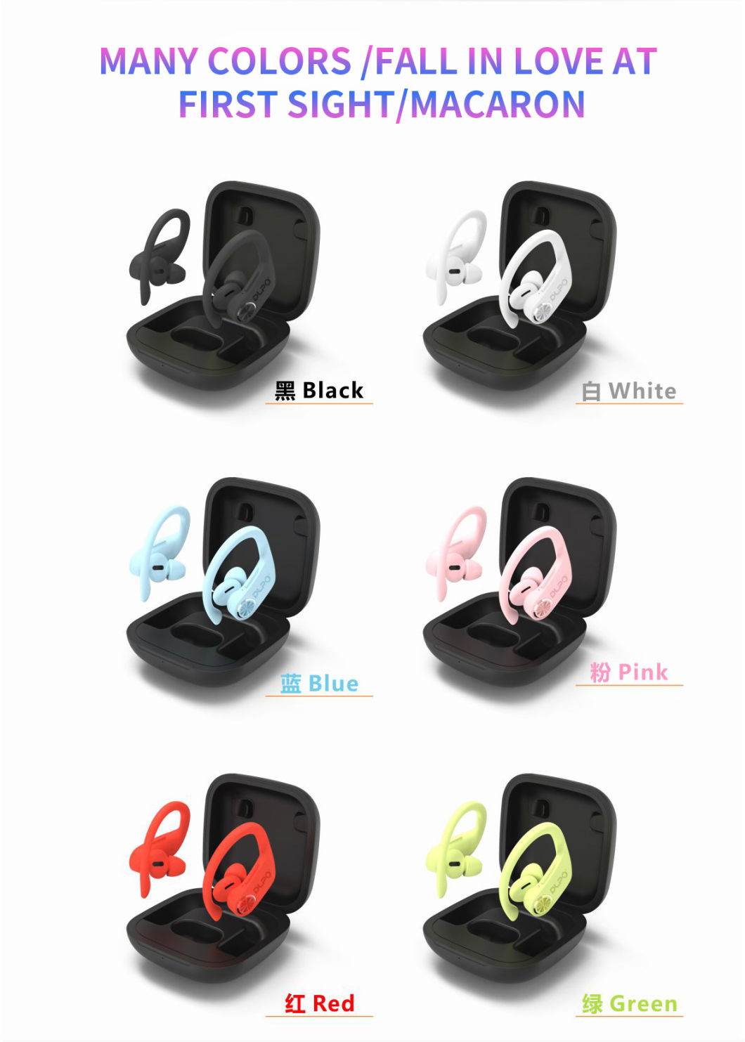 OEM Logo Silicone Case, Ear Hook Best Wireless Bluetooth Noise Cancelling Headphones