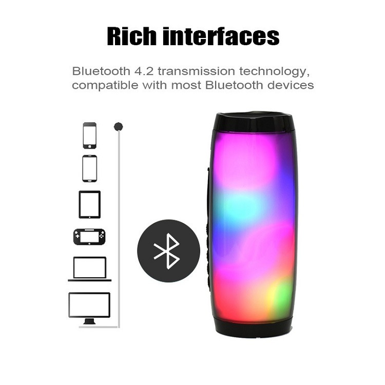 Column Wireless Portable with LED Light Bluetooth Speakers