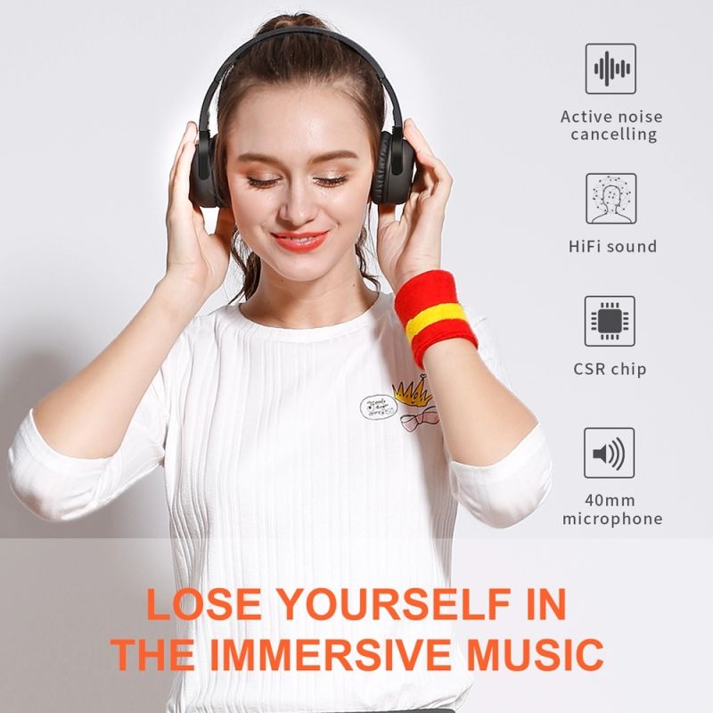 Long Wearing Comfortable Best Bluetooth Headphones Wireless Over-Ear Headphones