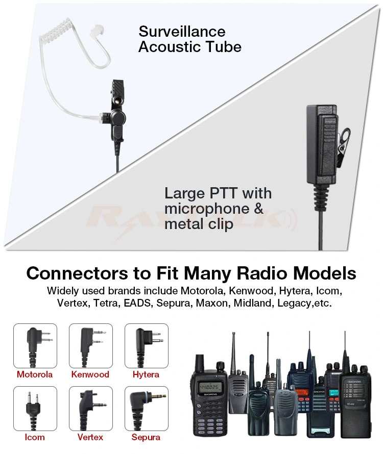 Dp3441/Dp2000/Dp2400/Dp2600 Acoustic Tube Earphone with Mic & Ptt