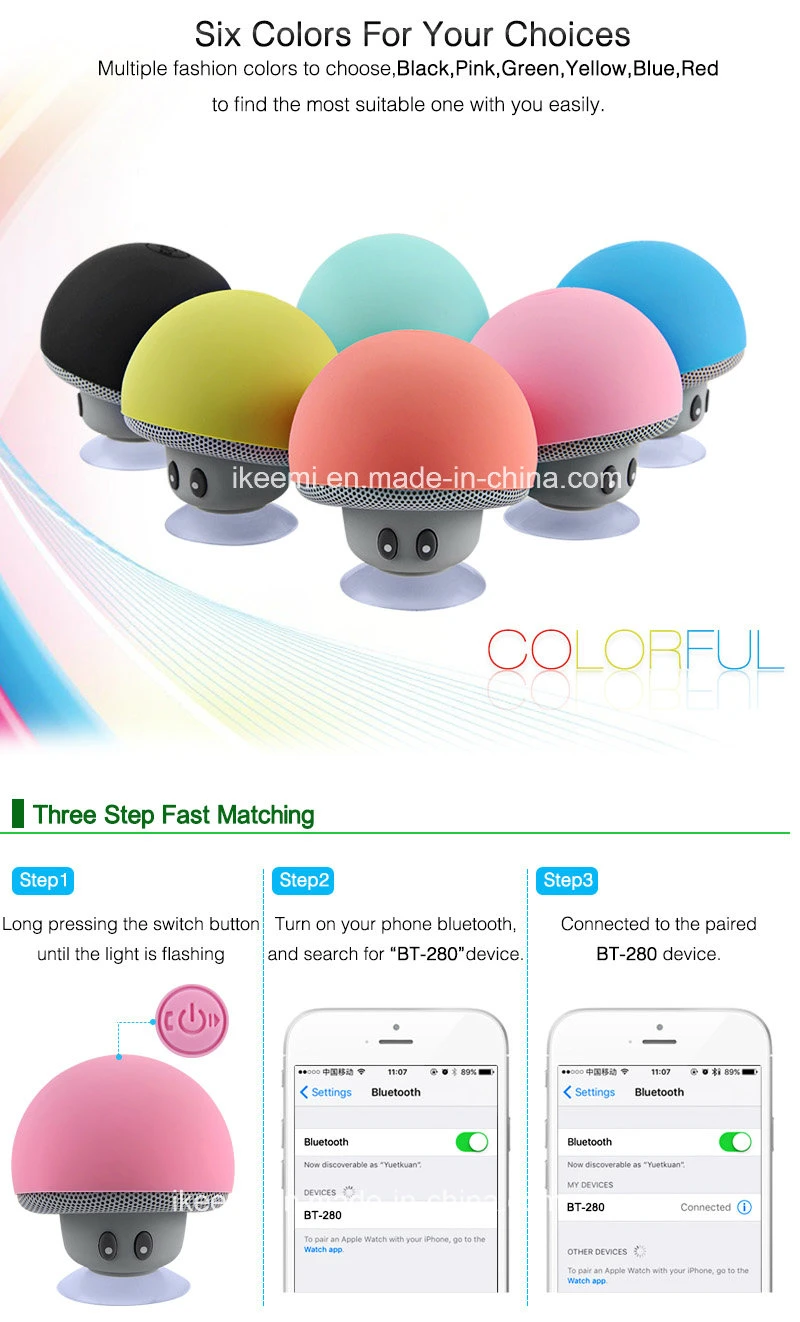 Wireless Mini Bluetooth Speaker Portable Mushroom Waterproof Stereo Bluetooth Speaker