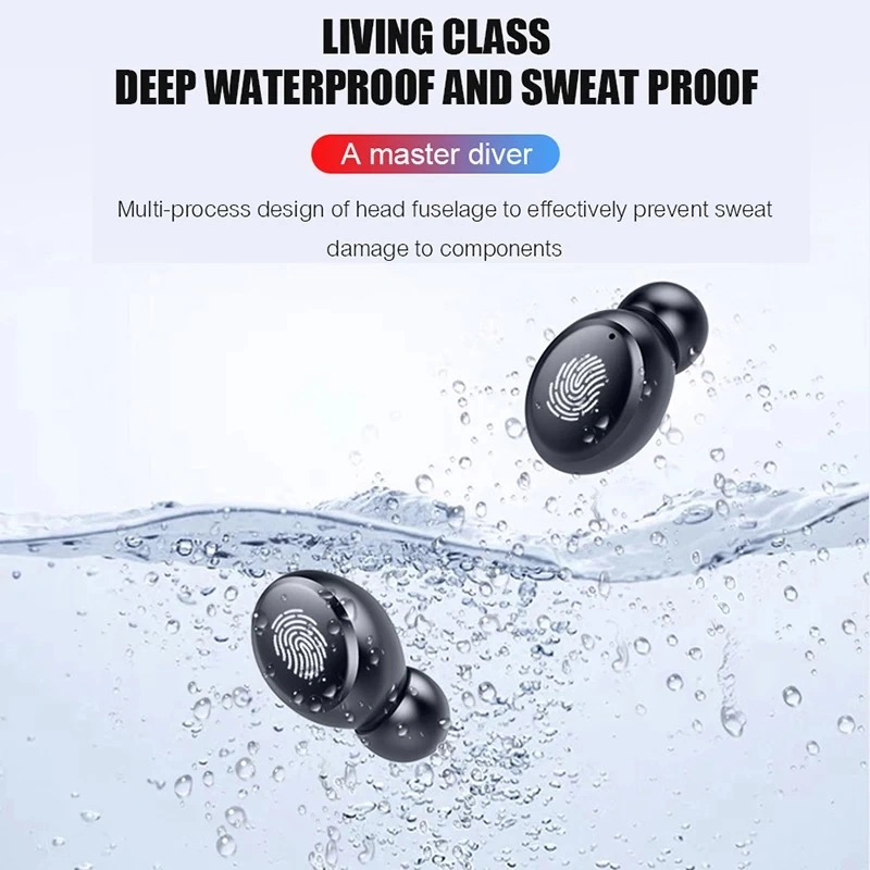 LED Bluetooth Earphone Waterproof Bluetooth Wireless Headphones Tws Sport Noise Cancelling Earbuds with Mic for Samsung