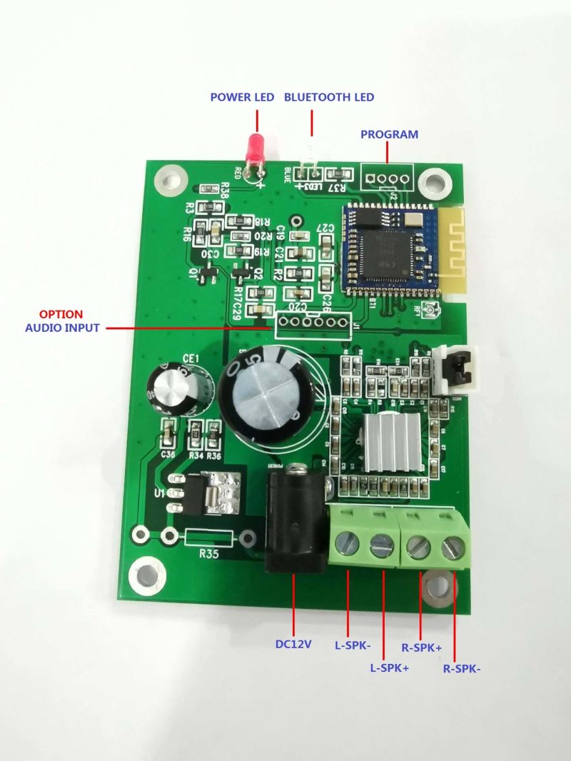 Mini Bluetooth Amplifier Board for Bathroom Mirror 2*10W
