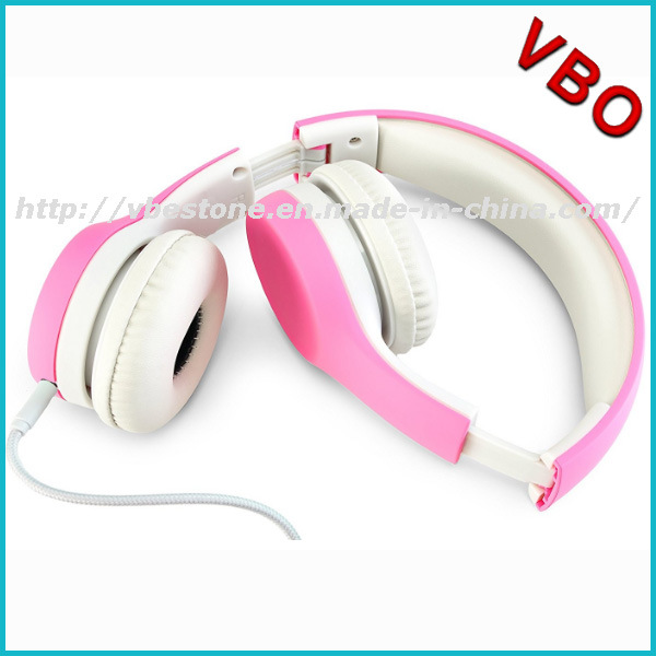 New Design High Quality Pink Ear Headphones Children Wired Headset