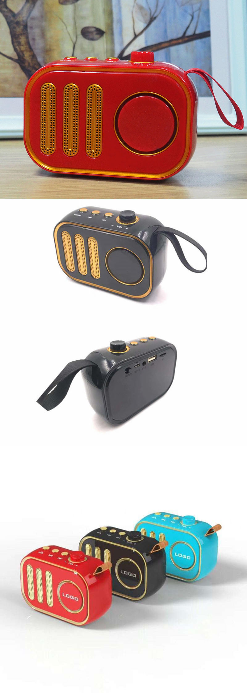 High Sound Quality Retro Style Wireless Car Bluetooth Outdoor Sport Portable X36 Radio Shape Speaker