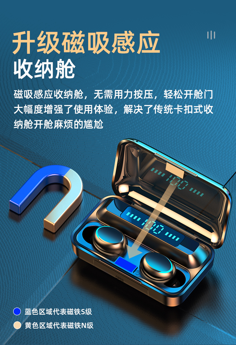 Anc Water-Proof Gaming Headphones F9-5 2000mAh Battery Wireless Bluetooth Earbud