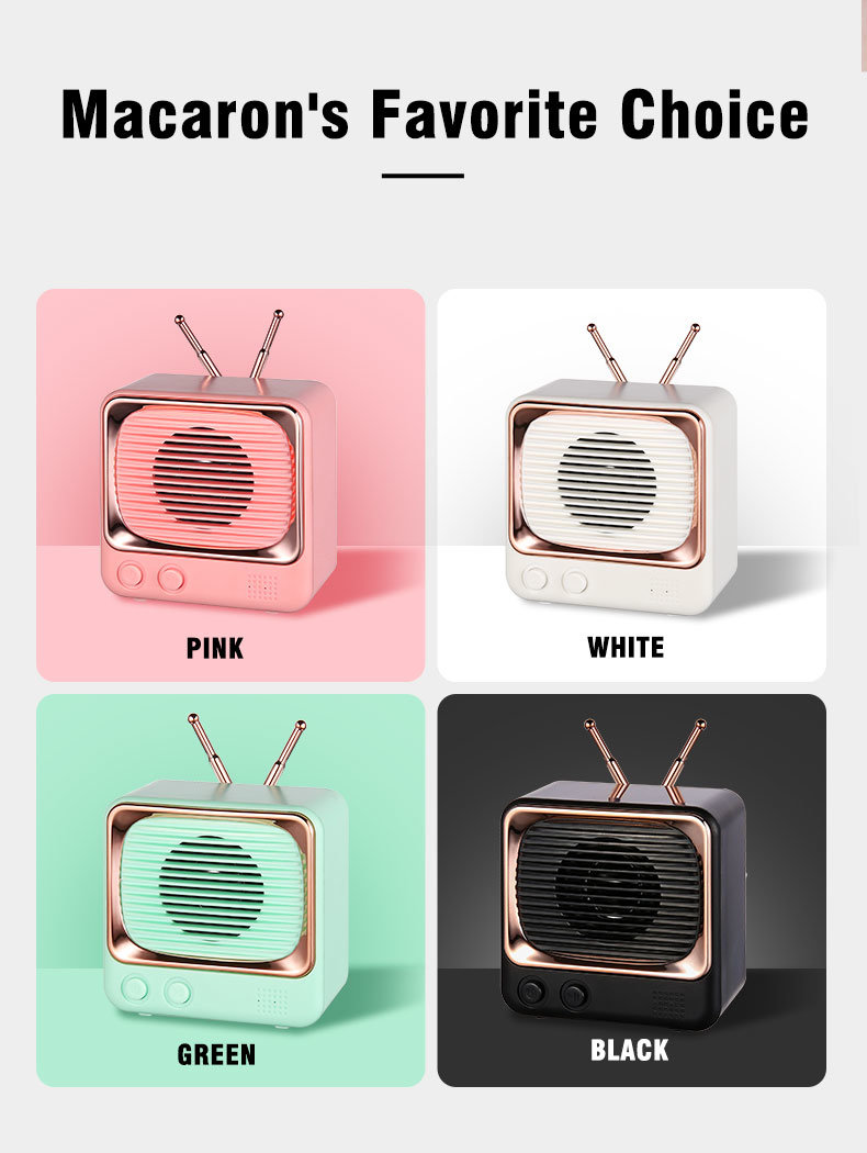 Dw02 Retro TV Look Bluetooth 5.0 Speaker/TF Radio Rechargeable Bluetooth Speaker