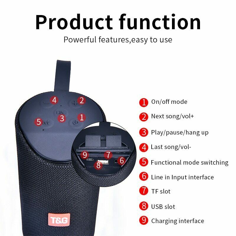 Tg113 Bluetooth Speaker Portable Outdoor Mini Wireless Speaker with TF Card FM Radio