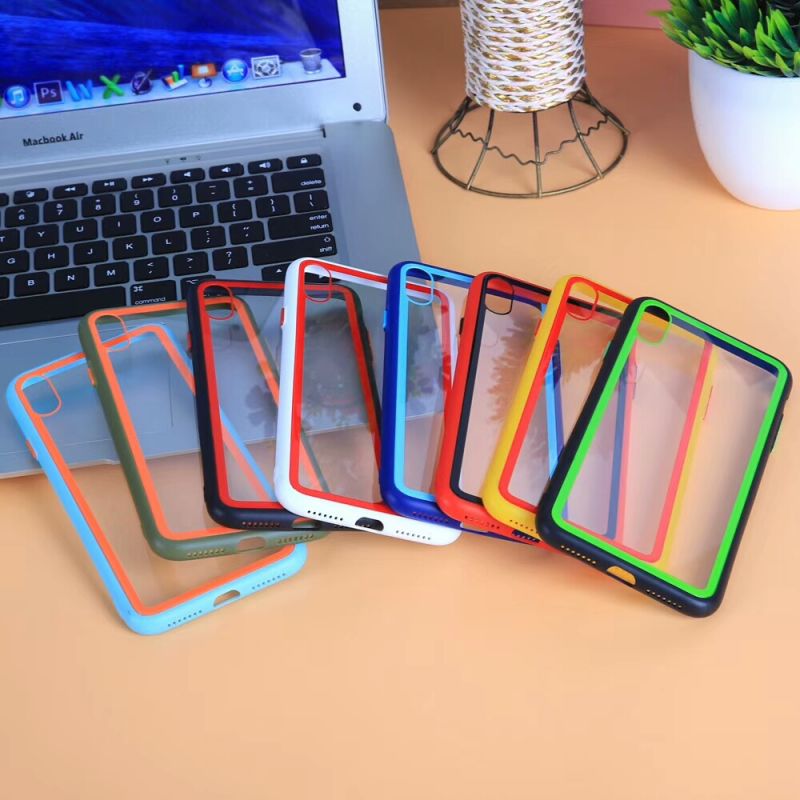 Anti-Shock Tempered Glass Back Cover TPU Mobile Phone Case for iPhone 11 Samsung S10