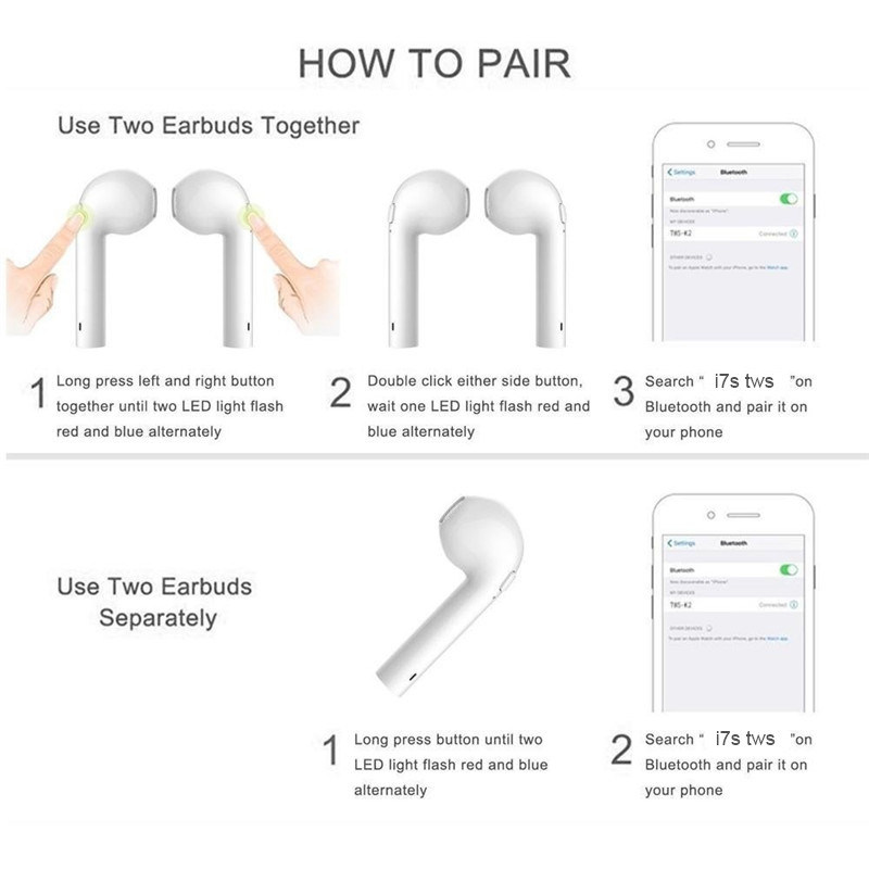 for iPhone X Bluetooth Earphone I7s Wireless Bluetooth Headset