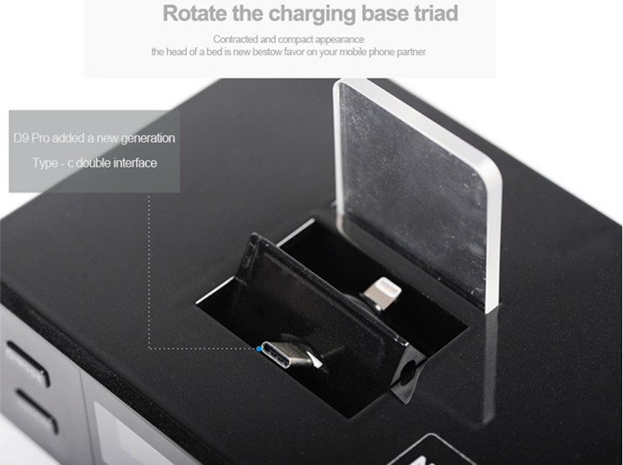 Hotel Alarm Clock Radio NFC Charging Docking Station Bluetooth Speaker for iPhone Plug in