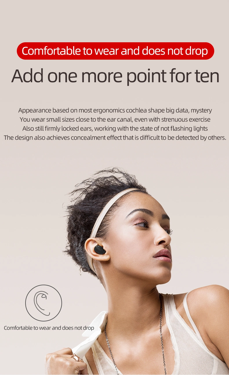 Tws Bluetooth Earphone Wireless Headphone Stereo Headset Mini Earphone for Mobile Phone, PC, Tablet, etc