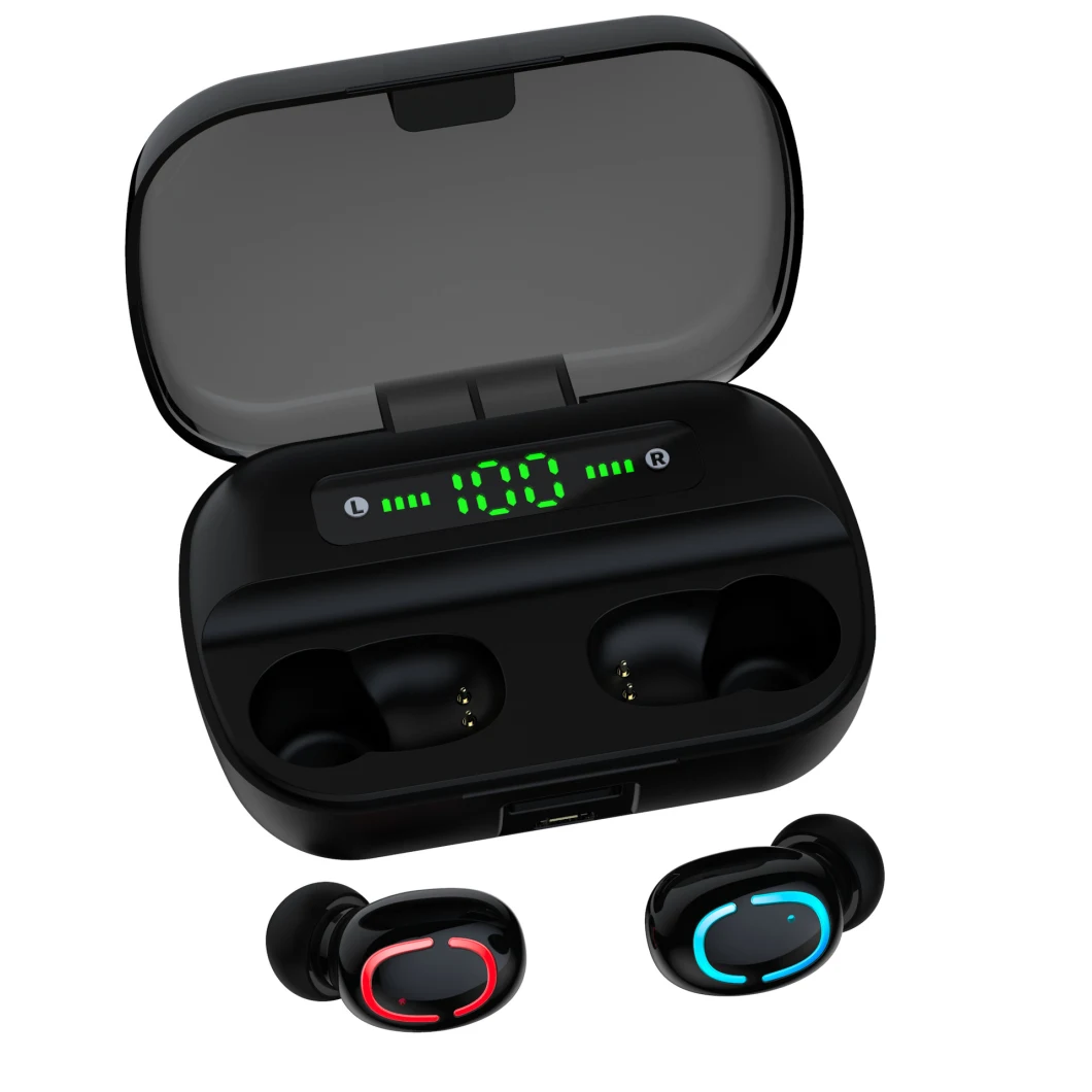 Q82 Wireless Bluetooth 5.0 Earphones with Mic LED Display Charging Case