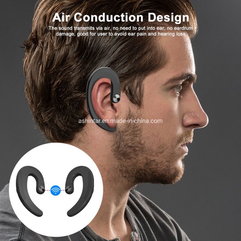 Tws Headphone Wireless Bluetooth Earphone with Mic Ear Hook Support Single Headset